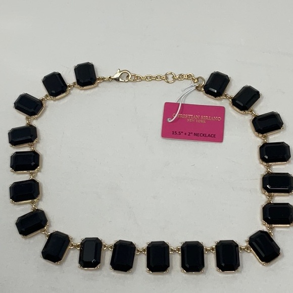 NWT Christian Soriano New York black rectangle necklace - Picture 2 of 8
